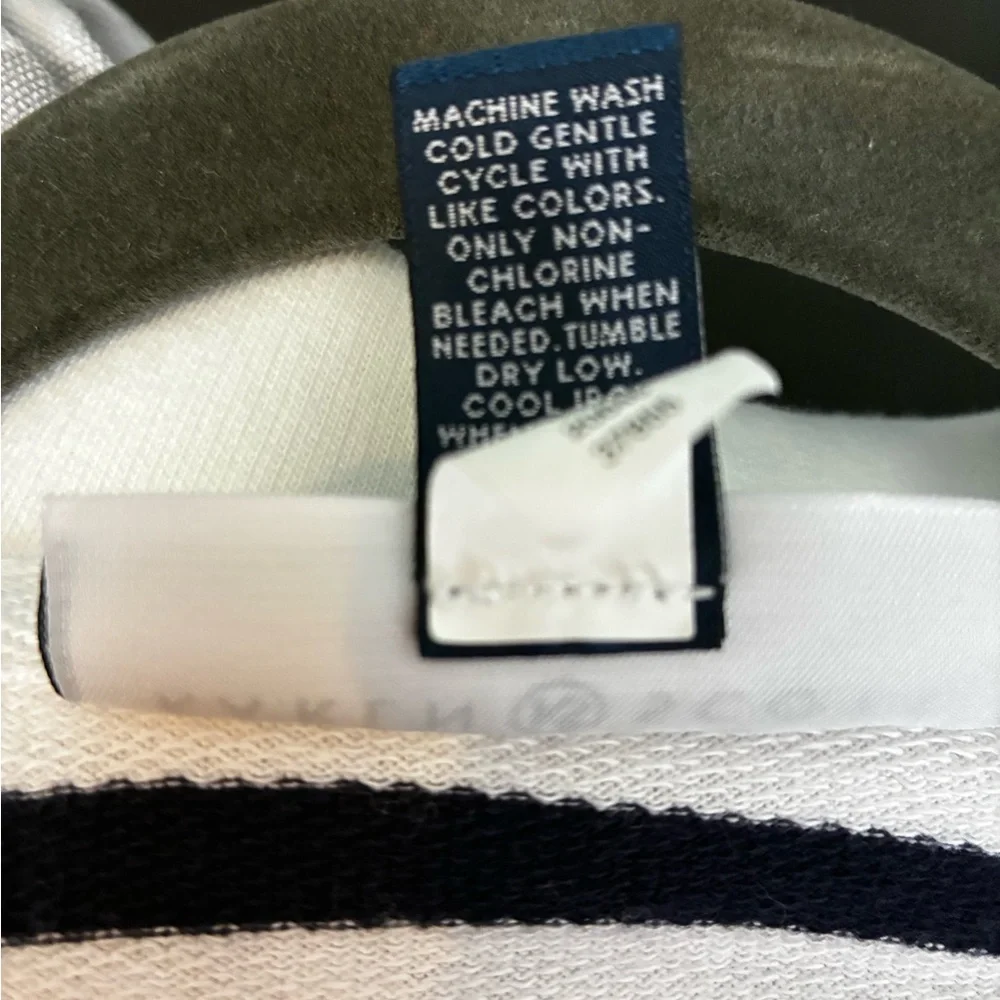 Karen Scott Sport Navy White Striped Zip Up Top Size Large Nautical Old Money - Picture 6 of 8